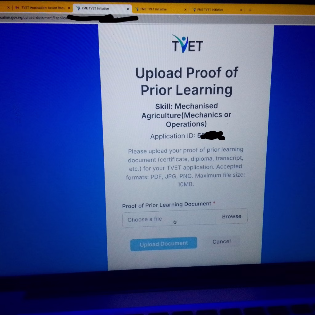 TVET shortlisted candidates 2025 portal view